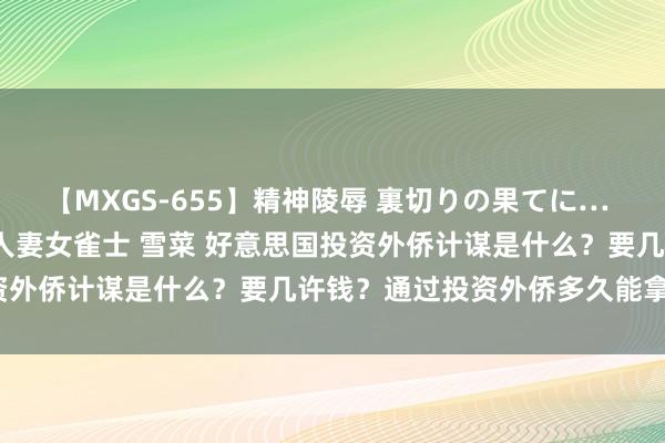 【MXGS-655】精神陵辱 裏切りの果てに… 前編 ～義兄との関係～ 人妻女雀士 雪菜 好意思国投资外侨计谋是什么？要几许钱？通过投资外侨多久能拿绿卡？