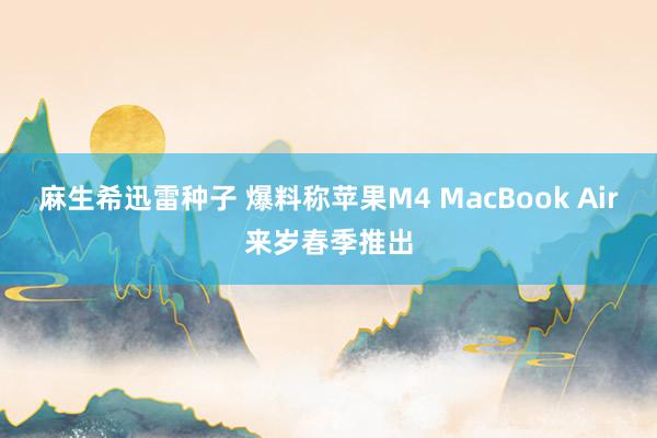 麻生希迅雷种子 爆料称苹果M4 MacBook Air来岁春季推出