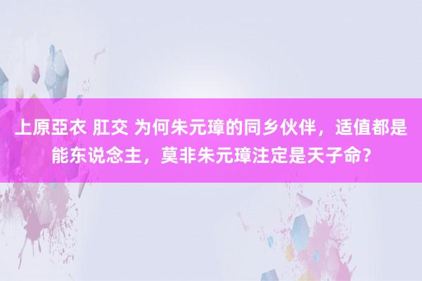 上原亞衣 肛交 为何朱元璋的同乡伙伴，适值都是能东说念主，莫非朱元璋注定是天子命？