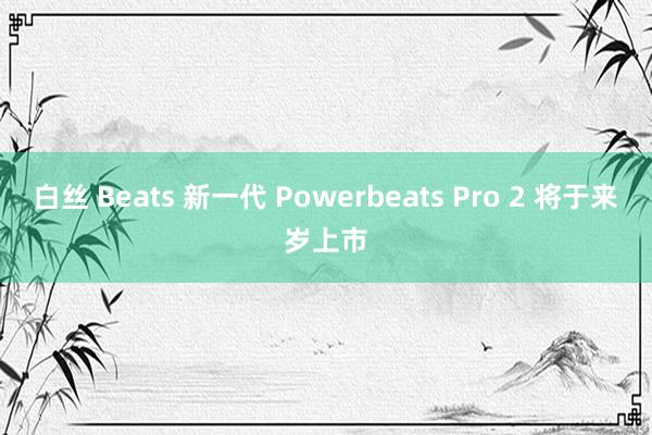 白丝 Beats 新一代 Powerbeats Pro 2 将于来岁上市