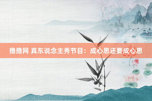 撸撸网 真东说念主秀节目：成心思还要成心思